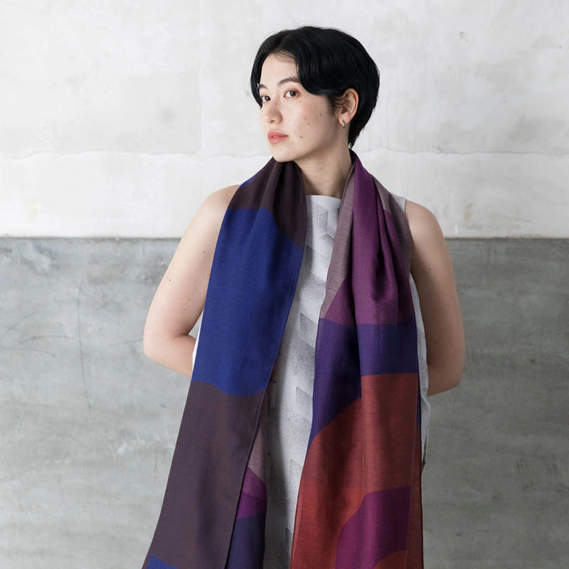 [SCARF] BANSHU-ORI LAYER STALL (PURPLE) | BANSHU-ORI | POLS