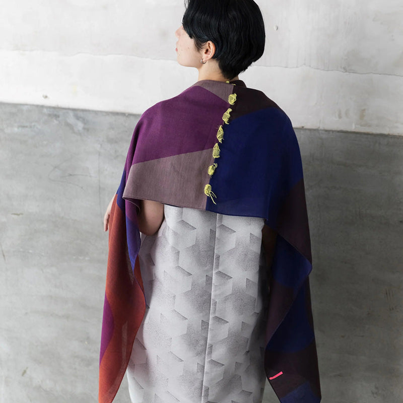 [SCARF] BANSHU-ORI LAYER STALL (PURPLE) | BANSHU-ORI | POLS