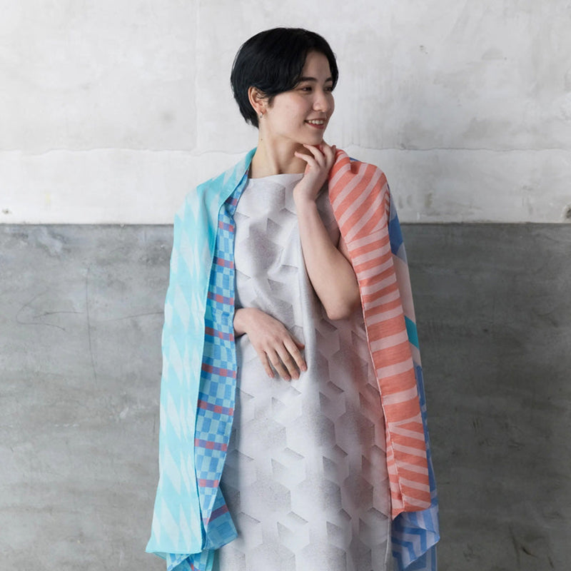 [SCARF] BANSHU-ORI LAYER STALL (BLUE) | BANSHU-ORI | POLS