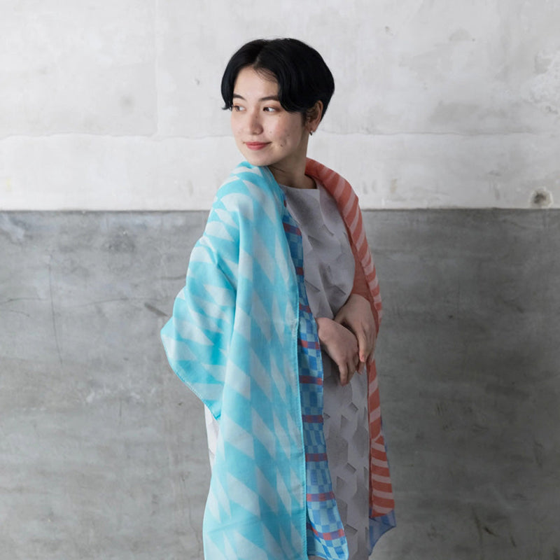 [SCARF] BANSHU-ORI LAYER STALL (BLUE) | BANSHU-ORI | POLS