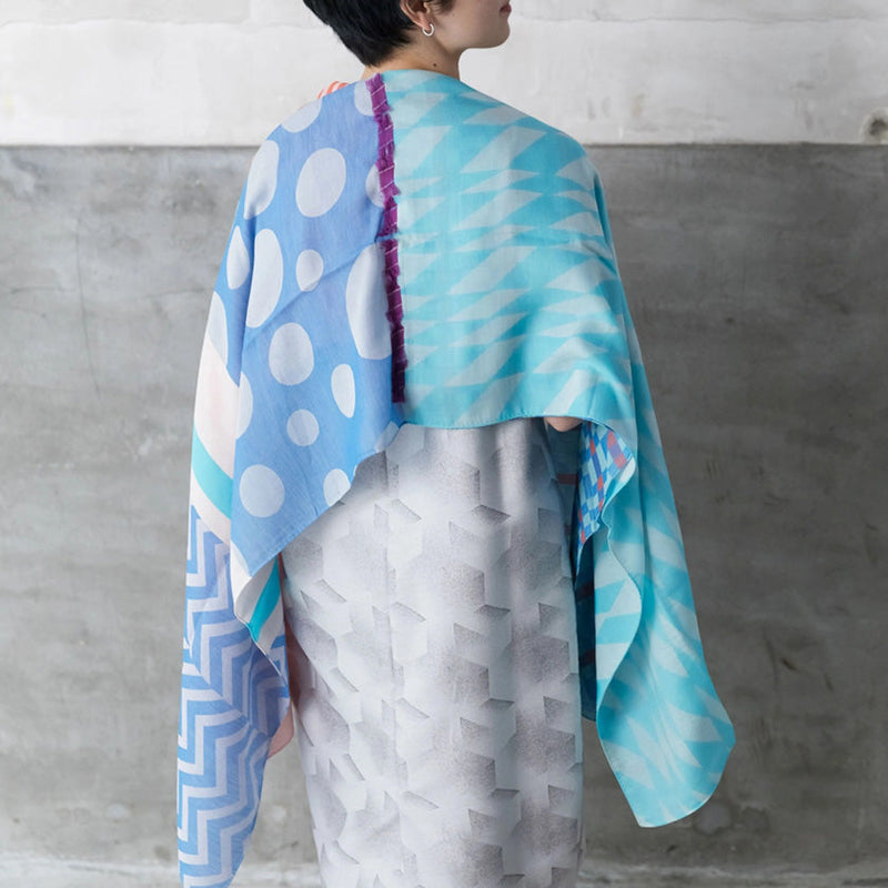 [SCARF] BANSHU-ORI LAYER STALL (BLUE) | BANSHU-ORI | POLS