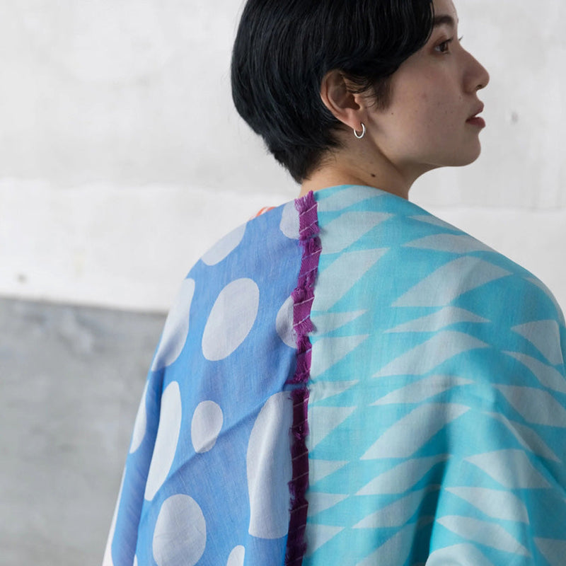 [SCARF] BANSHU-ORI LAYER STALL (BLUE) | BANSHU-ORI | POLS