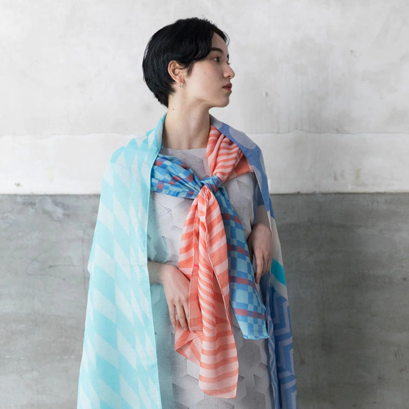 [SCARF] BANSHU-ORI LAYER STALL (BLUE) | BANSHU-ORI | POLS