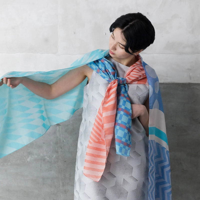 [SCARF] BANSHU-ORI LAYER STALL (BLUE) | BANSHU-ORI | POLS