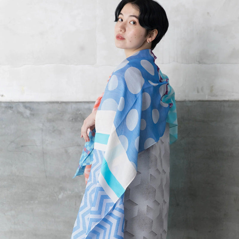 [SCARF] BANSHU-ORI LAYER STALL (BLUE) | BANSHU-ORI | POLS