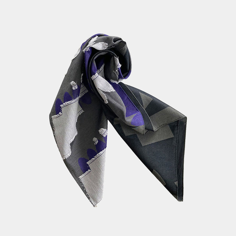 [SCARF] BANSHU-ORI JACQUARD CUPRO  SCARF (GRAY) | BANSHU-ORI | POLS