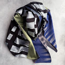 [SCARF] BANSHU-ORI JACQUARD LONG CUPRO STALL (NAVY BROWN) | BANSHU-ORI | POLS