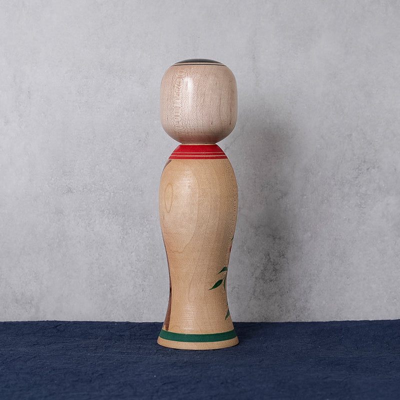 [DOLL] MAKIE KOKESHI (Wooden Dolls) CHERRY BLOSSOM PATTERN | TSUCHIYU DENTO KOKESHI (Wooden Dolls) | AKIHIRO KONNO