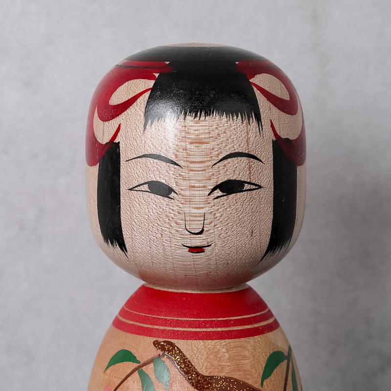 [DOLL] MAKIE KOKESHI (Wooden Dolls) CHERRY BLOSSOM PATTERN | TSUCHIYU DENTO KOKESHI (Wooden Dolls) | AKIHIRO KONNO