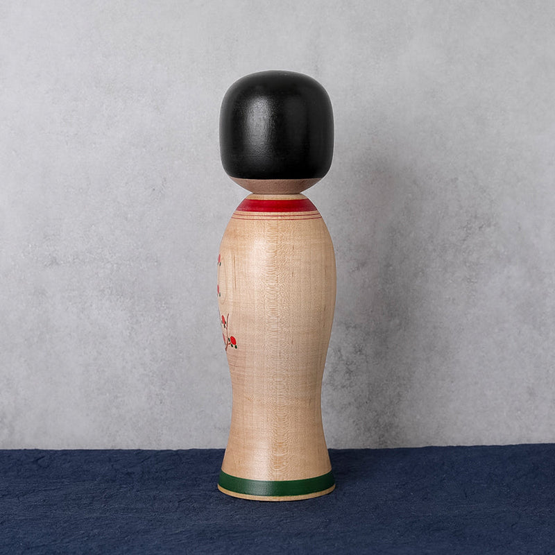 [DOLL] MAKIE KOKESHI (Wooden Dolls) PLUM PATTERN | TSUCHIYU DENTO KOKESHI (Wooden Dolls) | AKIHIRO KONNO