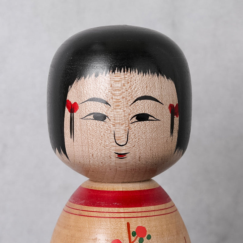 [DOLL] MAKIE KOKESHI (Wooden Dolls) PLUM PATTERN | TSUCHIYU DENTO KOKESHI (Wooden Dolls) | AKIHIRO KONNO