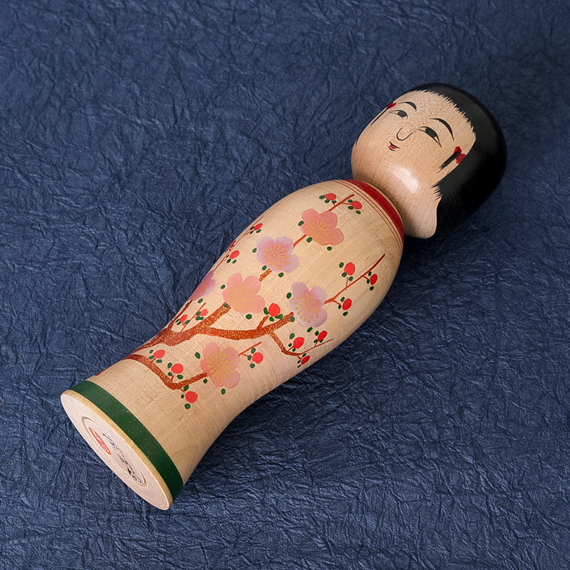 [DOLL] MAKIE KOKESHI (Wooden Dolls) PLUM PATTERN | TSUCHIYU DENTO KOKESHI (Wooden Dolls) | AKIHIRO KONNO