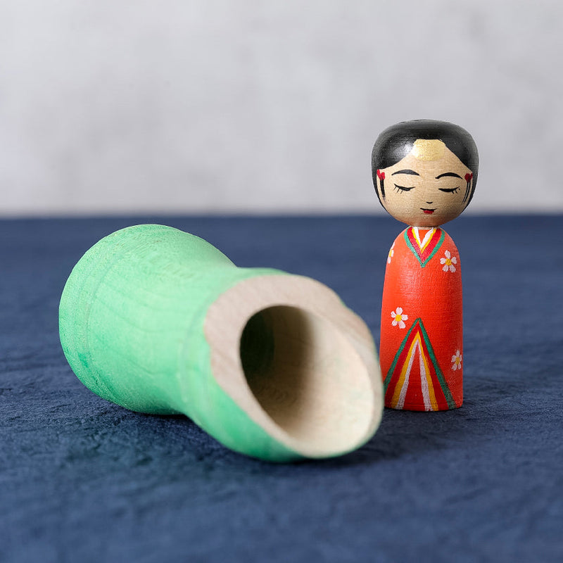 [DOLL] PRINCESS KAGUYA KOKESHI (Wooden Dolls) GREEN BAMBOO | TSUCHIYU DENTO KOKESHI (Wooden Dolls) | AKIHIRO KONNO