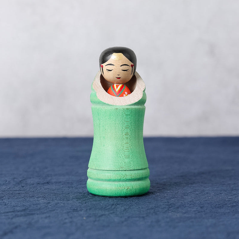 [DOLL] PRINCESS KAGUYA KOKESHI (Wooden Dolls) GREEN BAMBOO | TSUCHIYU DENTO KOKESHI (Wooden Dolls) | AKIHIRO KONNO