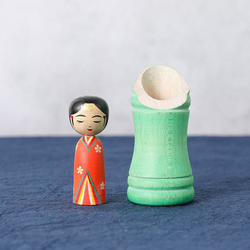 [DOLL] PRINCESS KAGUYA KOKESHI (Wooden Dolls) GREEN BAMBOO | TSUCHIYU DENTO KOKESHI (Wooden Dolls) | AKIHIRO KONNO