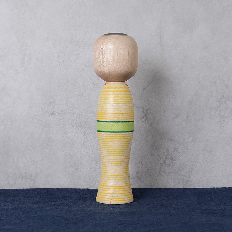 [DOLL] TAISHO PERIOD STYLE KOKESHI (Wooden Dolls) YELLOW | TSUCHIYU DENTO KOKESHI (Wooden Dolls) | AKIHIRO KONNO