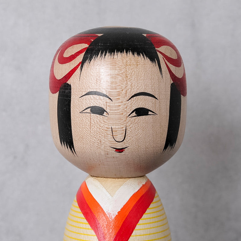 [DOLL] TAISHO PERIOD STYLE KOKESHI (Wooden Dolls) YELLOW | TSUCHIYU DENTO KOKESHI (Wooden Dolls) | AKIHIRO KONNO