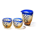 [EDO KIRIKO] KIKUTSUNAGI AND KAGOME THREE-PIECE SET FOR SAKE | TABLEAU