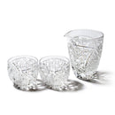 [EDO KIRIKO] KIKUTSUNAGI AND KAGOME THREE-PIECE SET FOR SAKE | TABLEAU