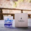 [EDO KIRIKO] "GAIFUKAISEI" "KANAGAWAOKINAMIURA" AND KIKUKAGOME OLD-FASHIONED GLASS | TABLEAU