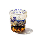 [EDO KIRIKO] "GAIFUKAISEI" "KANAGAWAOKINAMIURA" AND KIKUKAGOME OLD-FASHIONED GLASS | TABLEAU