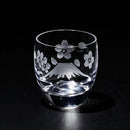 [EDO KIRIKO] "MT. FUJI" AND "CRANE" "CHERRY BLOSSOM" SAKE GLASS | TABLEAU