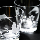 [EDO KIRIKO] "MT. FUJI" AND "CRANE" "CHERRY BLOSSOM" OLD-FASHIONED GLASS | TABLEAU