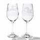 [EDO KIRIKO] "MT. FUJI" AND "CRANE" "CHERRY BLOSSOM" WINE GLASS PAIR | TABLEAU