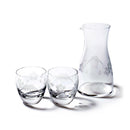 [EDO KIRIKO] MT. FUJI AND CHERRY BLOSSOM THREE-PIECE SET FOR SAKE | TABLEAU