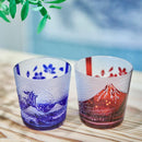 [EDO GLASS] RED FUJI "MT. FUJI" AND SAKURA FREE CUP | TABLEAU
