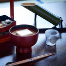 [EDO GLASS] KOMON "KANOKO" "TRIPLE LINE CHECK" "ALLOCATION" FREE CUP BLACK | TABLEAU