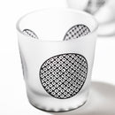 [EDO GLASS] KOMON "KANOKO" "TRIPLE LINE CHECK" "ALLOCATION" FREE CUP BLACK | TABLEAU