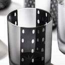 [EDO GLASS] KOMON "KANOKO" "ALLOCATION" "HEMP LEAF" "SPOTTED" "SHIPPO" "BAMBOO" OLD-FASHIONED GLASS BLACK | TABLEAU