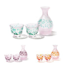 [CHOUKOKU GLASSES (CARVING) YUME GLASS] SAKURA THREE-PIECE SET FOR SAKE | TABLEAU