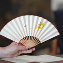 [HAND FAN] WOMAN'S ZODIAC FOLDING FAN TIGER BLACK PAINTED TENKU | UNKINDO FUKATSU HAND FAN | EDO FOLDING FANS