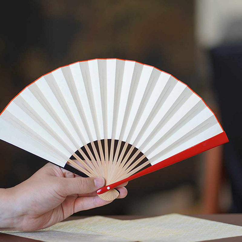 [HAND FAN] WOMAN'S ZODIAC FOLDING FAN TIGER BLACK PAINTED TENKU | UNKINDO FUKATSU HAND FAN | EDO FOLDING FANS