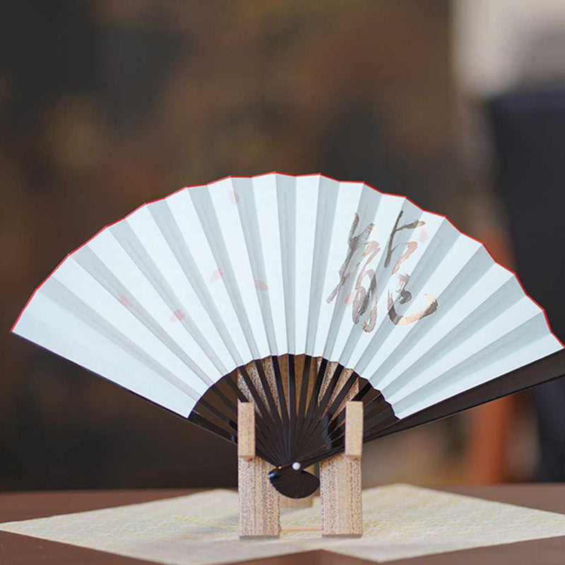 [HAND FAN] WOMAN'S ZODIAC FOLDING FAN TATSU BLACK PAINTED TENKU | UNKINDO FUKATSU HAND FAN | EDO FOLDING FANS