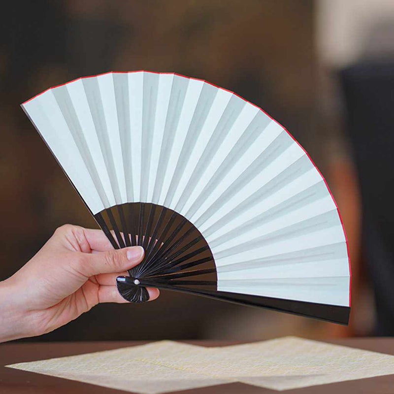 [HAND FAN] WOMAN'S ZODIAC FOLDING FAN TATSU BLACK PAINTED TENKU | UNKINDO FUKATSU HAND FAN | EDO FOLDING FANS