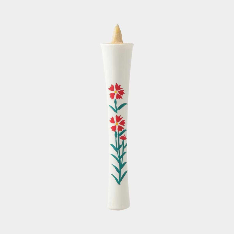 [CANDLE] IKARI TYPE 15 MOMME DIANTHUS (WITH A DECORATIVE STAND) |  JAPANESE CANDLES | NAKAMURA CANDLE