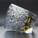 [ROCKS GLASS] WHISKEY GLASS KASANEIROME OGIKU (CHRYSANTHEMUM IN ABUNDANCE) | EDO KIRIKO | KAGAMI CRYSTAL