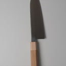 [KITCHEN (CHEF) KNIFE]  GOLD WARIKOMI V5 HAMMERED JAPANESE SANTOKU KNIFE OAK OCTAGONAL HANDLE MAPLE BOLSTER 180 | SAKAI FORGED BLADES