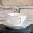 [MUG (CUP)] OKURA ART CHINA GOLD LINE CUP & SAUCER, DESSERT PLATE SET(2 PIECES EACH) | CERAMICS