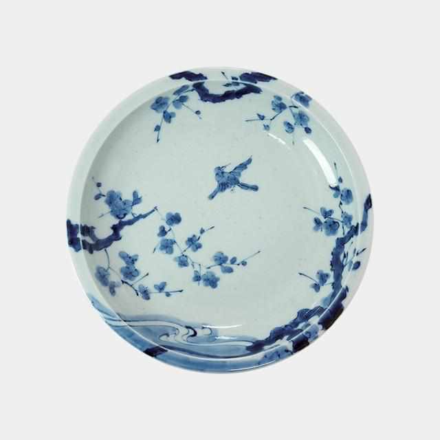 [PLATE (PLATTER)] DYED PLUM BIRD PATTERN (PRIME, PLATE) | ZOA | IMARI-ARITA WARES