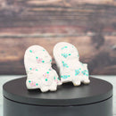 [RACCOON FIGURINE]   TANUTANU FLOWER (BLUE) MALE  | SHIGARAKI WARE