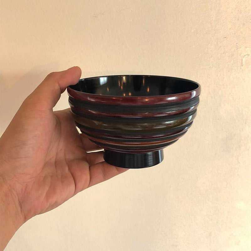 [米飯]兩種顏色的碗頂塗層（內黑色，內絨內薄膜）| Kagawa漆器