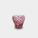 [GLASS] FREE CUP (GOLD RED) IN A PAULOWNIA BOX | SATUMA VIDRO | SATSUMA CUT GLASS