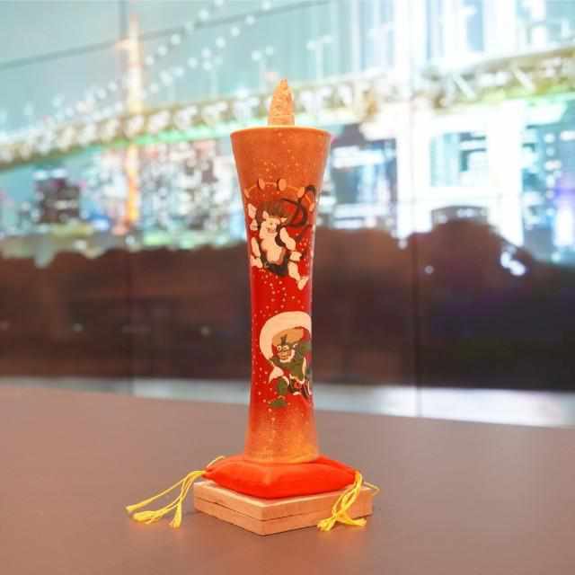［Candle］ Ikari Type 100 Momme Wind God Thunder God （Red）|日本蜡烛