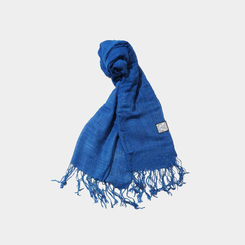 [SCARF] HAND-DYED STOLE WITH NATURAL INDIGO (3 TIMES DYED) | INDIGO DYEING| INDIGO KESENNUMA