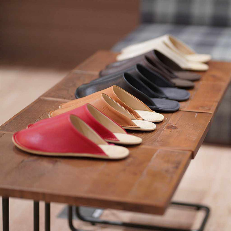 [拖鞋] Reela正版皮革光滑房Sabo（象牙色）|皮革加工