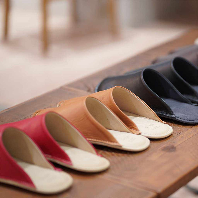 [SLIPPERS] GENUINE LEATHER (LVORY) | LEATHER PROCESSING